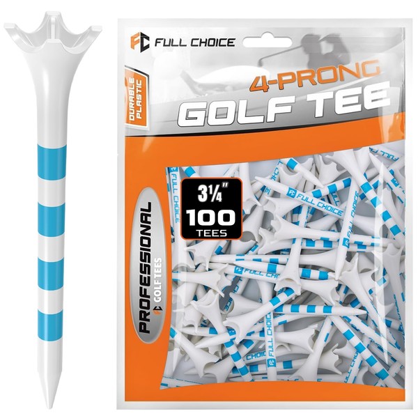 60/100 Pack Plastic Golf Tees (2-3/4"or 3-1/4"), Enhanced Durability &