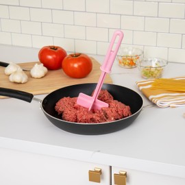Mind Reader Meat Chopper Spatula, Heat Resistant Kitchen Tool for Mixing, Cutting, Mashing, Dicing Ground Beef, Avocado, Pack of 2, Nylon, Pink