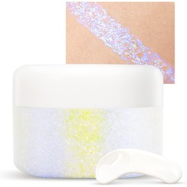 SPRINGSUGAR Gel Holográfico Con Purpurina Corporal para Cuerpo, Cara, Cabello, Labios, Maquillaje, Brillo Brillante, Duradero, Impermeable, Líquido, Lentejuelas para Mujeres y Niñas, Perfecto para Fes