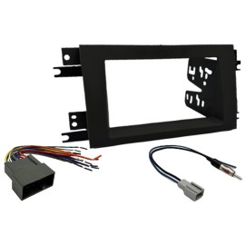 Thrashin Motorsports Double ISO DIN Car Stereo Dash Trim Kit & Wiring Harness Radio Install Bundle