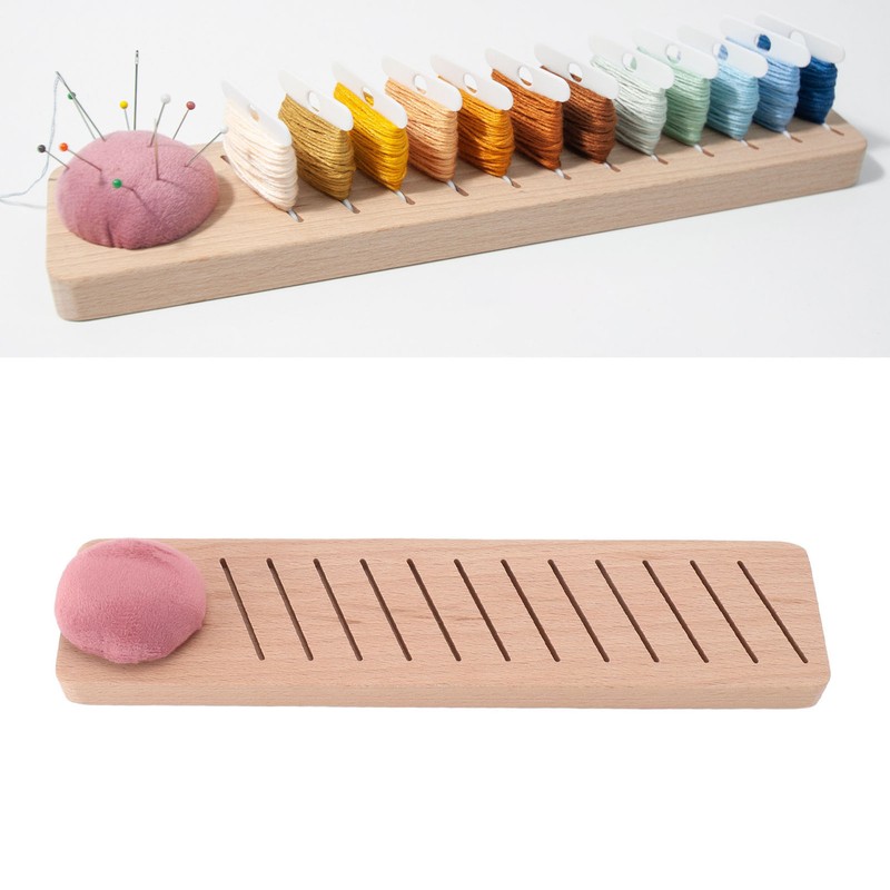Embroidery Floss Bobbin Rack 12 Positions DIY Beech Wood Floss