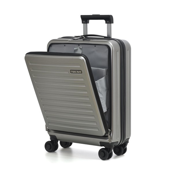 TydeCkare 20 Inch Carry On Luggage with Front Pocket, 21.65