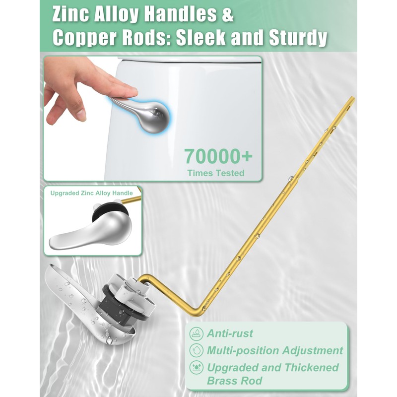 Universal Toilet Bowl Flush Handle Replacement Kit Side Mount, Toilet