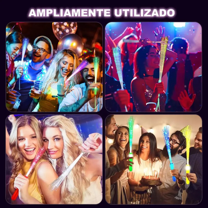 Pack 25 Varitas de Fibra Óptica LED para Eventos y