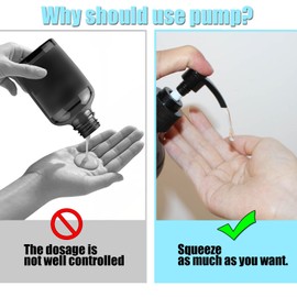 Pump Dispenser Compatible with Heritage Store Castor Oil & Queen of The Thrones and Rejuve Naturals Castor Oil, 16 oz Bottle Compatible, Black, 3 Pack