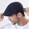 WITHMOONS Simple Newsboy Hat Flat Cap SL3026 (Navy)
