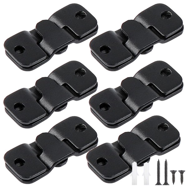 5WYOUKE 6 Pairs Stainless Steel Picture Frame Hooks, Black Wall