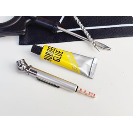MAXKITS Tyre Puncture Repair Kit for Bike, Car, Motorcycle, Van, Tubeless, Brown/Black Strips