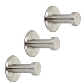 SOTECH TALEA Coat Hooks with Plate Real Stainless Steel Solid Including Mounting Material Diameter 10/15 mm Length 30 mm Total Length 33 mm Wall Hook Towel Rail Pack of 3