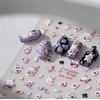 Cute Rabbit Poker Nail Stickers, 5D Cartoon Bunny and Card