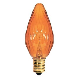 Bulbrite 25F10A-8PK 25W Fiesta Style Candelabra Base, Amber Chandelier Bulb, 8-Pack