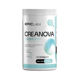 Epic Labs CreaNova® Creatina Monohidratada con Vitamina B6, Alta Pureza, Polvo Sin Sabor, Fuerza y Rendimiento Muscular, 100 Servicios, 500 g