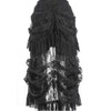 Women's Steampunk Gothic Black Lace Long Skirts - Pleated