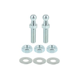 X AUTOHAUX 10mm Car Auto Strut Ball 5/16-18 Thread 1" Long Shank with Hardware Lock Nuts Washers for Gas Lift Support Strut End Fittings Metal Set of 2