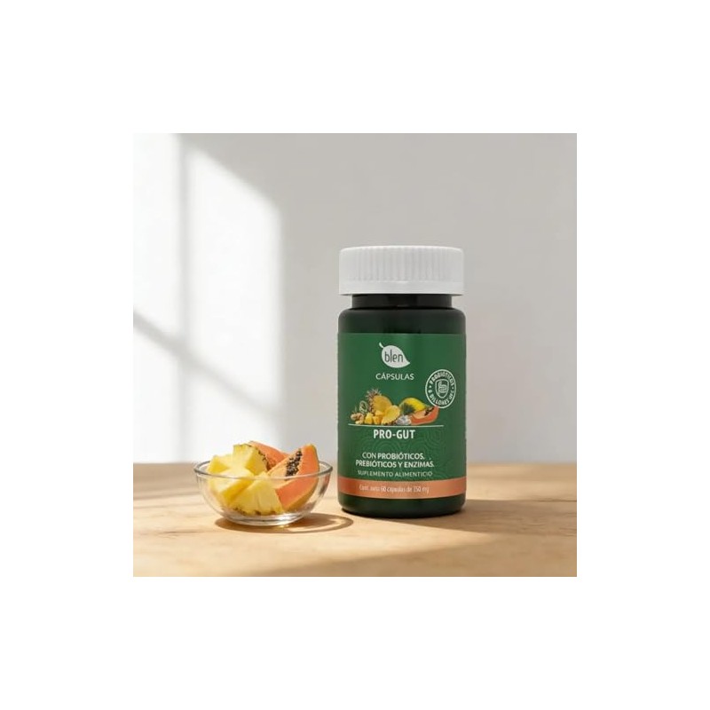 Blen Pro-GUT Cápsulas Digestivas con Probióticos, Prebióticos y Enzimas, 60