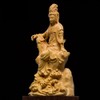 Kwan-yin 坐像 Luxury Natural Boxwood berkians Wooden Buddha Buddhist Art