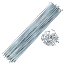 A ABSOPRO 36 Set 13G Bicycle Spokes 280mm Bike Wheel Spokes Galvanized Carbon Steel Silver Tone