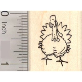 RubberHedgehog Small Grinning Turkey Rubber Stamp, Thanksgiving D19010 WM