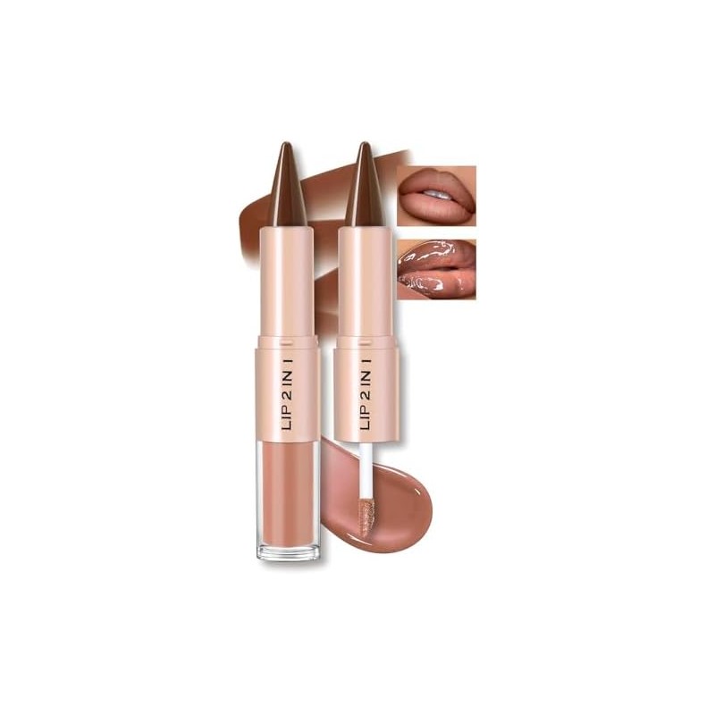 Lápiz de Labios y Pintalabios Líquido 2 en 1 con