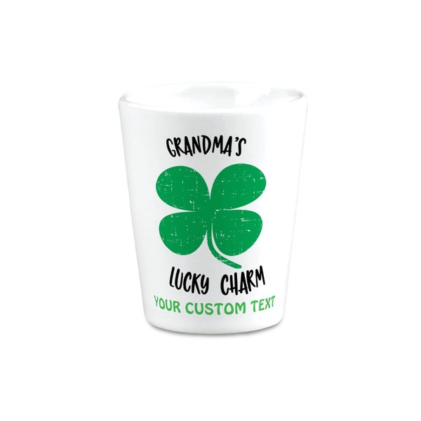 Custom Shot Glasses Grandma's Lucky Charm St Patrick's Irish Clover