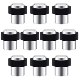 Paquete de 10 topes de puerta cilíndricos de acero inoxidable 4,6 cm