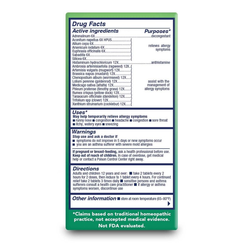 NaturalCare Outdoor Allergies Homeopathic Tablets by bioAllers, 60ct | May