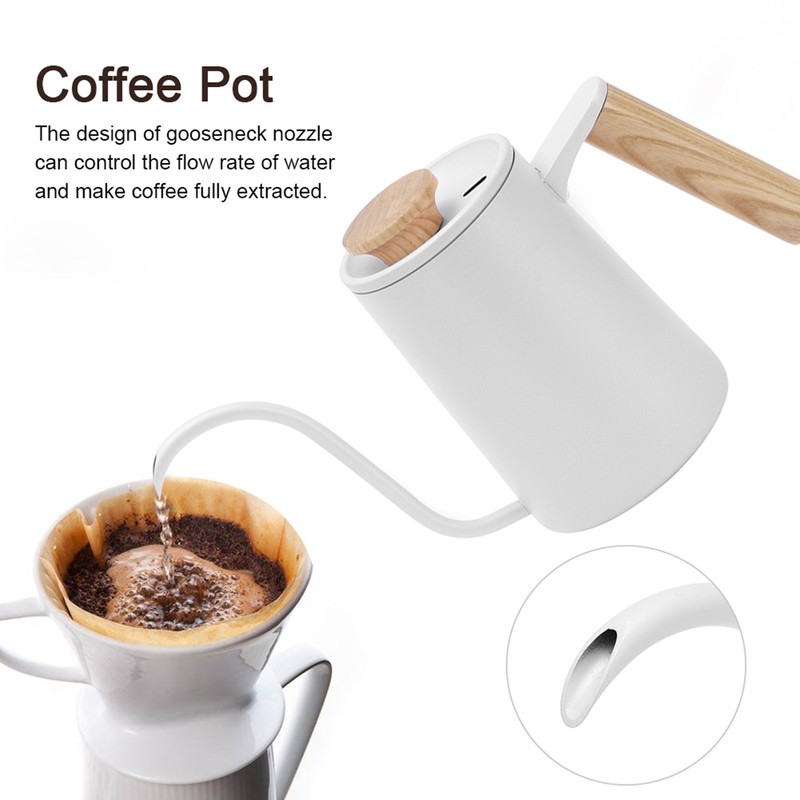 650ml Household 304 Stainless Steel Coffee Pot Hand Coffee Long