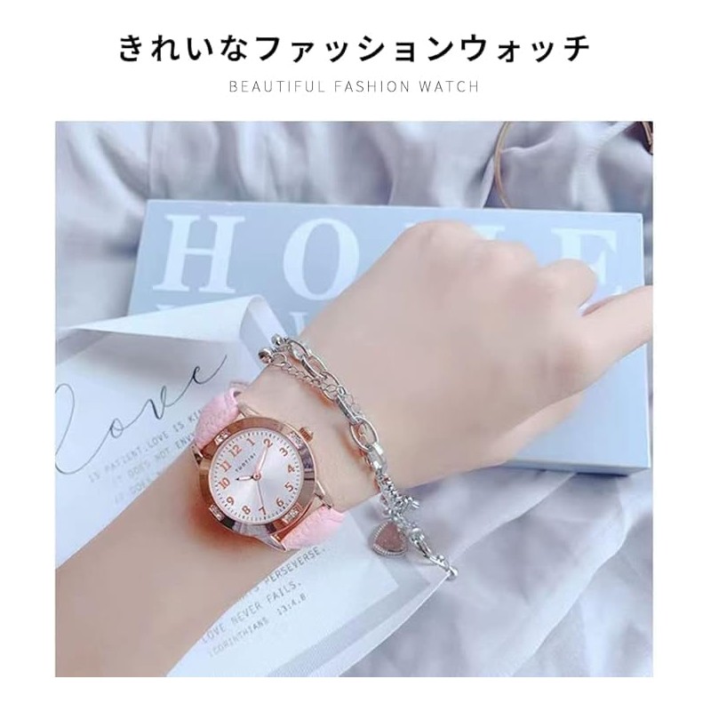 Girls Quartz Cute Casual Watch with Round Face, Diameter 28mm