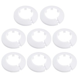 sourcing map 34-35mm Pipe Cover Decoration PP Plastic Water Pipe Escutcheon White 4pcs