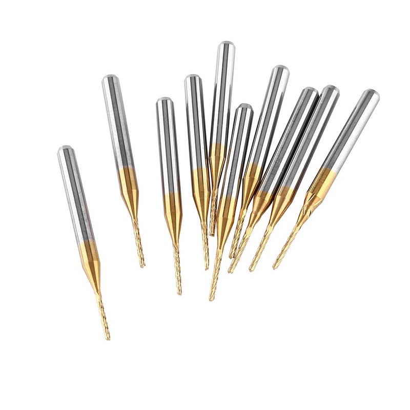 10pcs 1 mm Carbide Square End Mill Titanium Coated Engraving
