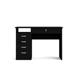 Tvilum Walden Desk with 5 Drawers, Black Woodgrain
