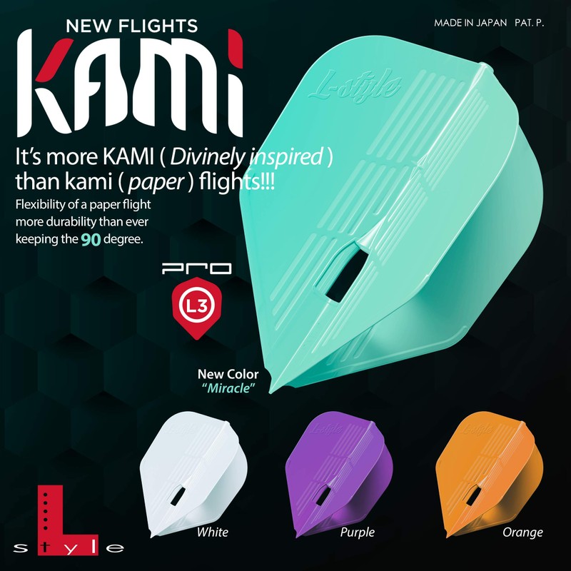 L-style champagne flight kami shape, light blue