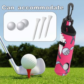 Fokmuaex 6 Pack Golf Ball & Tee Holder Pouch with Belt Clip - Portable Water-Resistant Organizer Bag, Golf Accessories & Sports Gifts for Men Women Players