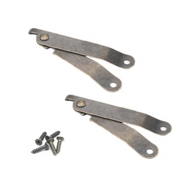 MroMax Folding Support Hinge, 67mm/2.64" Rotatable Folding Lid Support Stay Hinges, Bronze Tone Iron Lid Support Hinges for Wooden Boxes and Jewelry Cases 2 Pcs