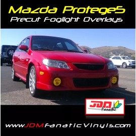 JDMFV 2002 Mazda Protege Fog light Yellow Overlays TINT JDM Sport 5 EDM HID Smoke Kit