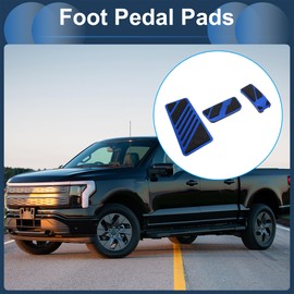 X AUTOHAUX 3 Pcs Automatic Foot Pedal Pads Foot Accelerator Pedal Covers for Ford for Ranger 2024 Aluminum Alloy Blue