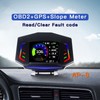 Car HUD Display OBD2 GPS Slope Meter Multifunction Overspeed Alarm