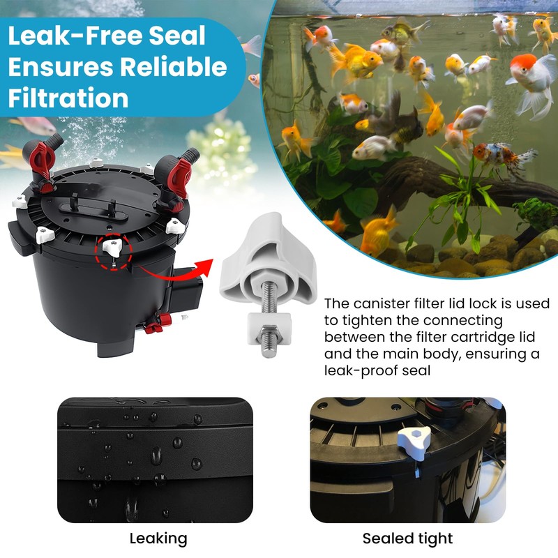 2Kit Canister Filter Lid Fastener Compatible With Fluval FX4/FX5/FX6 Filter