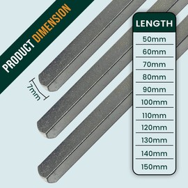Door Handle and Windows UPVC 7mm Spindle Plain Bar 50mm to 150mm Solid Steel Metal Spindles Pack of 1 Each (7mm x 80mm)
