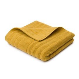 Gözze - Milan Terry Towel, Soft and Absorbent, 70% Organic Cotton/30% Viscose (Bamboo), Vegan, 50 x 100 cm - Mustard