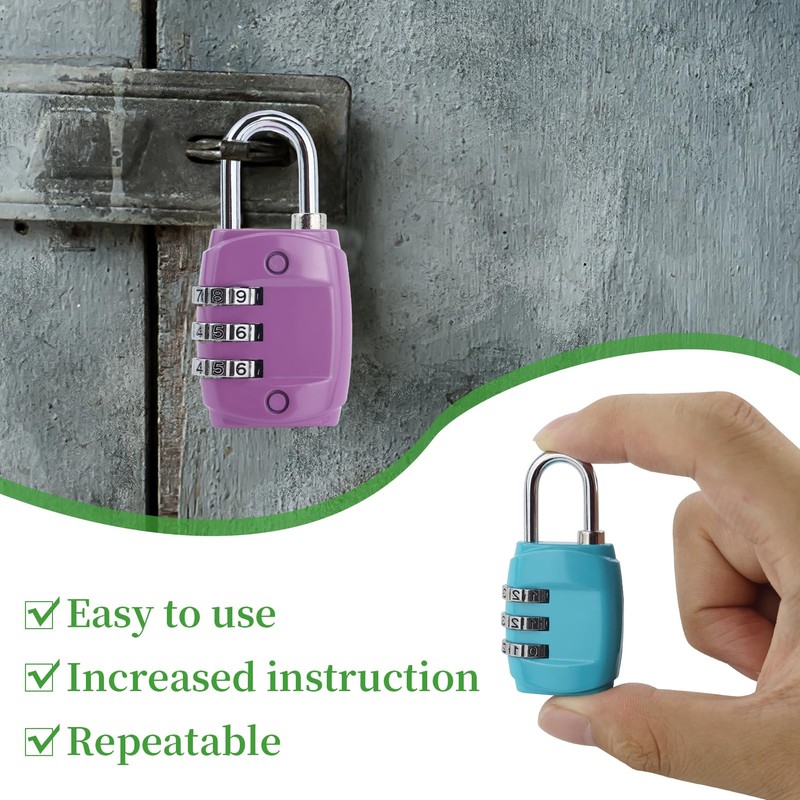 Lock with Combination Code, 6 Packs 3 Digit Anti-Rust Weatherproof