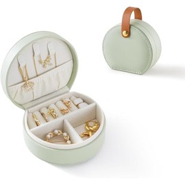 Organizador Portátil de Joyería de Viaje, Caja de Joyería Pequeña, Mini Organizador de Joyas, Caja de Almacenamiento para Joyería, Joyero de Viaje par