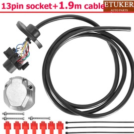 ETUKER 13-Pin Pre-Wired Towing Hitch Socket, Trailer Socket 13-Pin with 1.9 m Cable 13-Pin (13MZ)