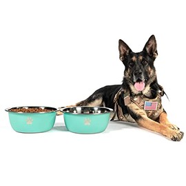Podinor Dog Water Bowls for Large Dogs - Stainless Steel Dog Food Bowl with 1.3 Gallon High Capacity for Big Giant Dogs (2 Pack)