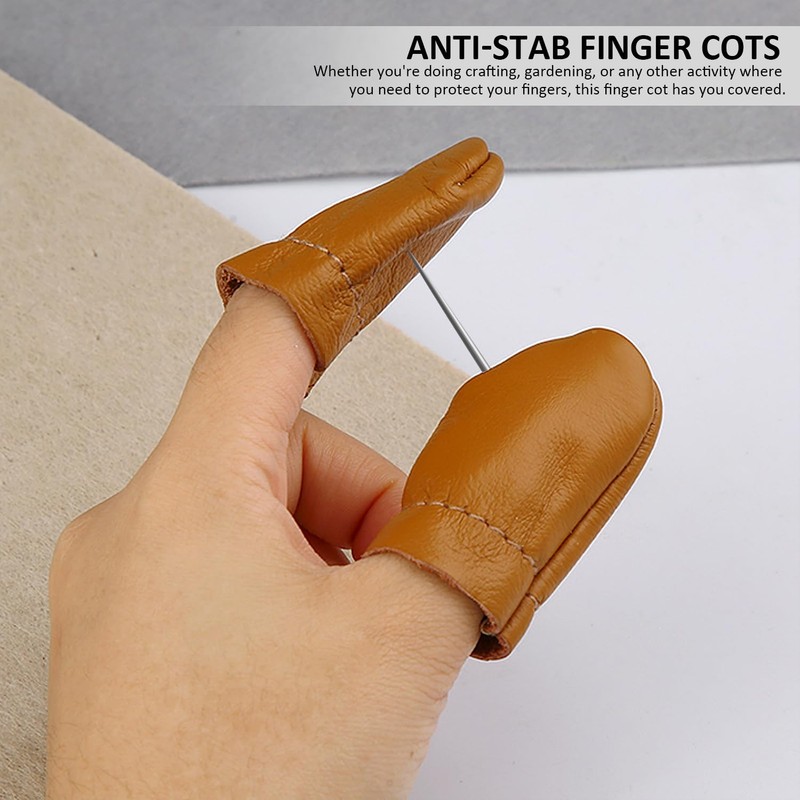 KRYMSON 4 Pairs Cowhide Leather Finger Guard, Cowhide Finger Guard,