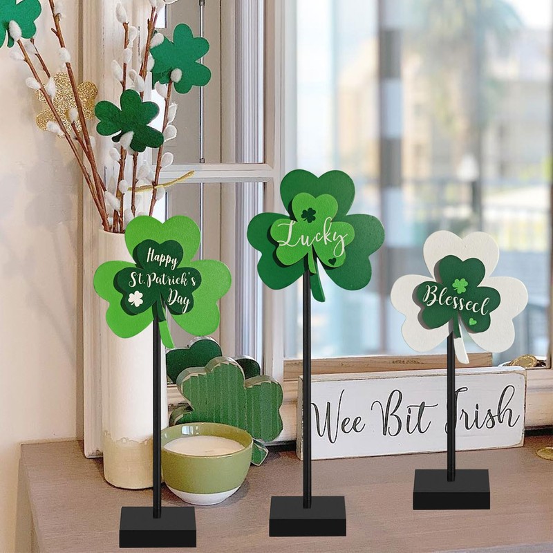 Happy St. Patrick's Day Blessed Lucky Irish Wood Sign Decor