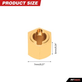 RCAWD Full Brass Wheel Hex Hub Adaptor H7*6.2mm Extended 2mm for 1/24 FMS FCX24 Upgrade Parts