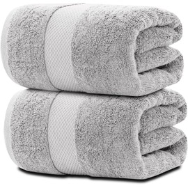 White Classic Luxury Bath Sheets Towels for Adults Extra Large | Highly Absorbent Hotel Collection | 35x70 Inch | 2 Pack (Dolphin Gray)