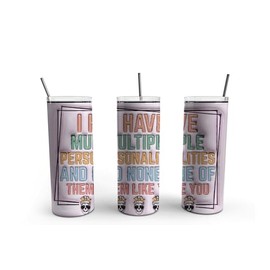 TeesAndTankYou None of Them Like You Skinny Tumbler 20oz Travel Coffee with Lid and Straw Stainless Steel Insulated Hot or Cold