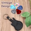 Guitar Pick Holder Leather Guitar Picks Case With Keychain And